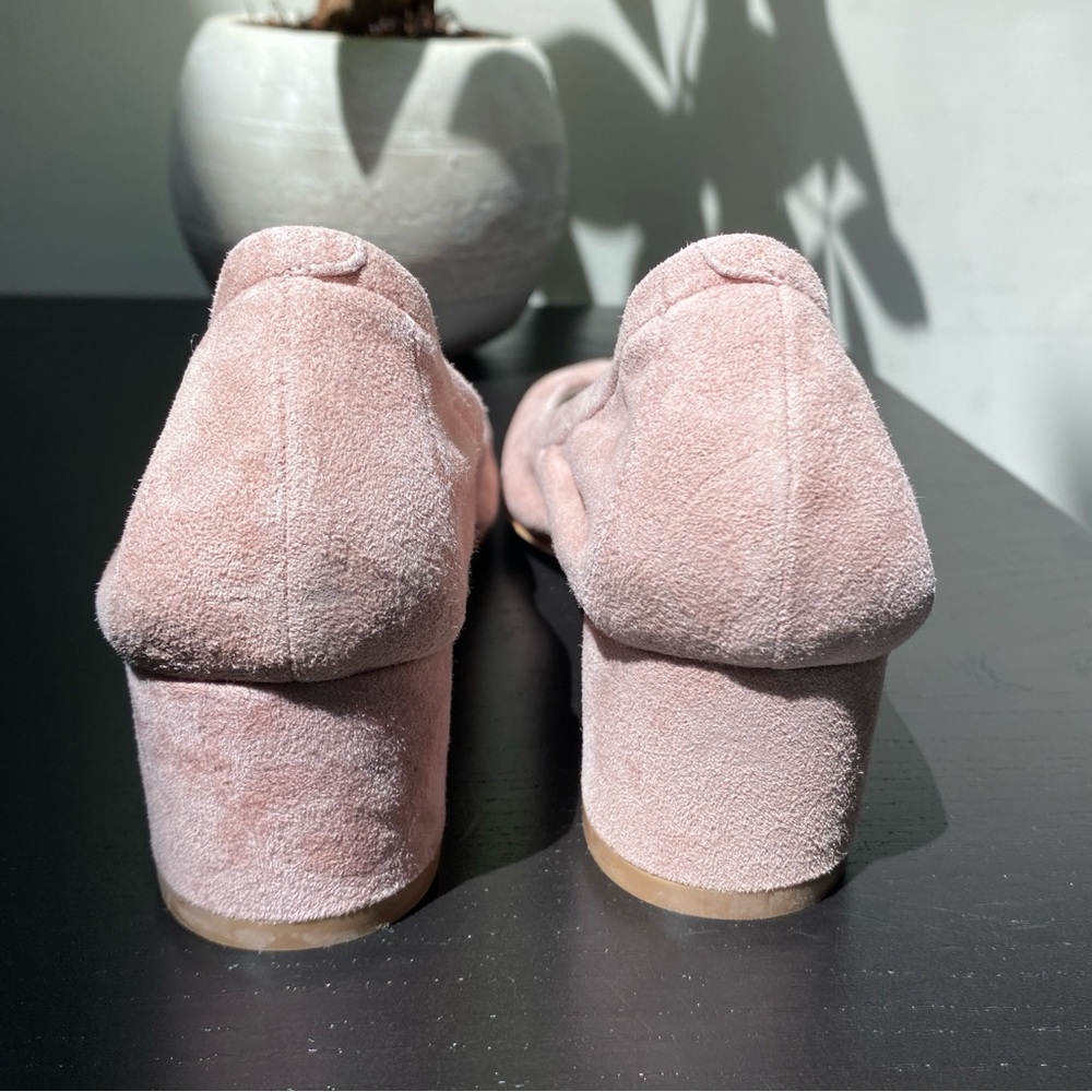 Jeffrey Campbell Pink Suede Low Block Heel Pumps - Picture 6 of 10
